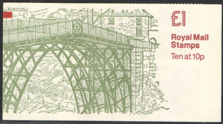 (image for) FH1A / DB8(10) + BMB Cyl 5 dot Perf E1 £1 Ironbridge Left Margin Folded Booklet - Click Image to Close